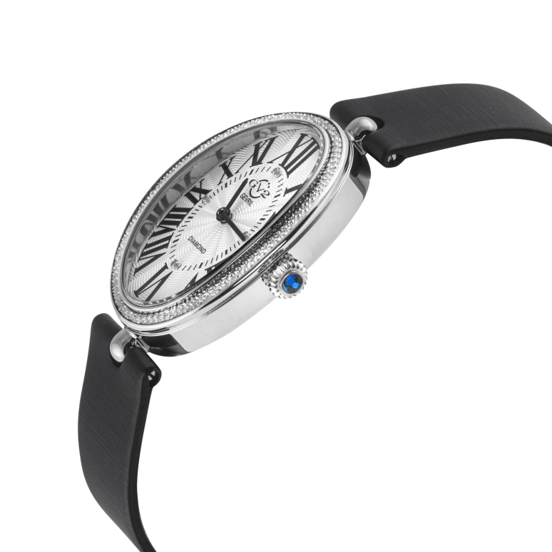 Gevril,Piazza Navona 29x38mm,29x38mm,Stainless Steel,Silver White,Quartz,Sapphire,Crystal Glass,Oval,14800