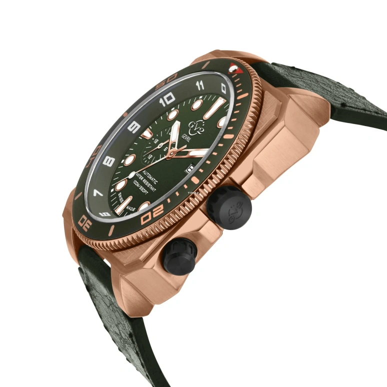 Gevril,XO Submarine 48mm,48mm,Stainless Steel,Green,Automatic,Day,Dule Time,4553