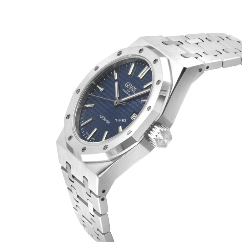 Gevril,Gotham 41mm,41mm,Stainless Steel,Blue,Automatic,Day,38hours,49401B