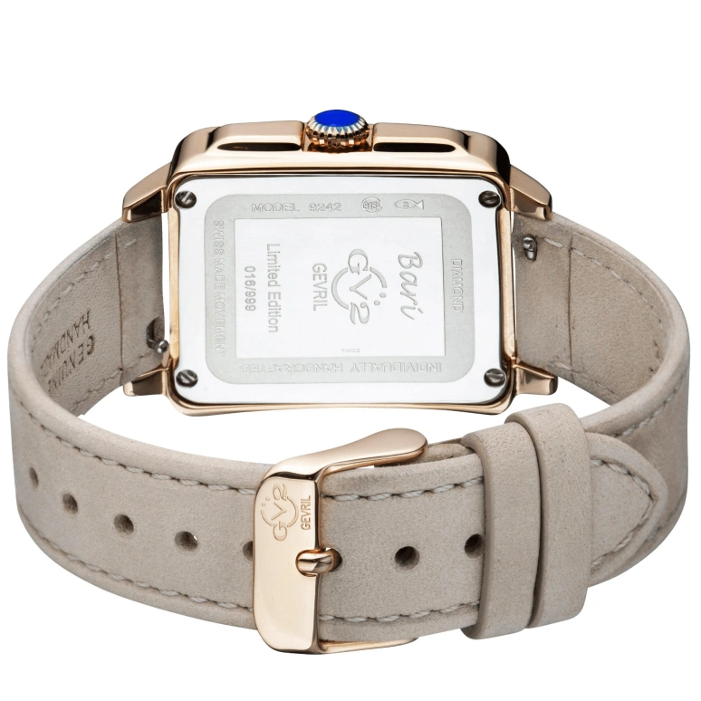Gevril,Bari 37mm,37mm,Stainless Steel,White,Quartz,Sapphire,Crystal Glass,Rectangular,9242