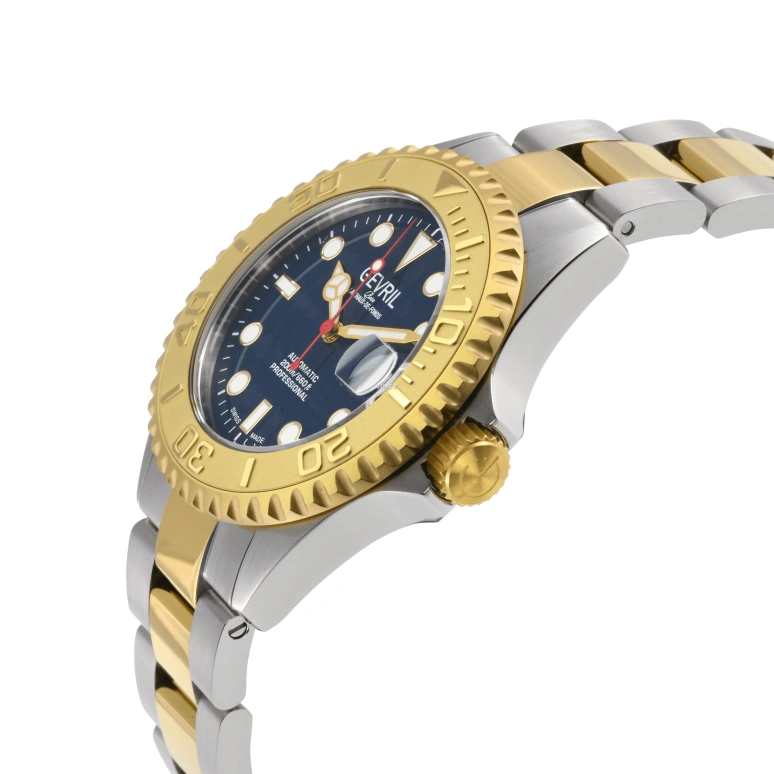 Gevril,Wall Street 39mm,39mm,Stainless Steel,Blue,Automatic,Day,38hours,4756B