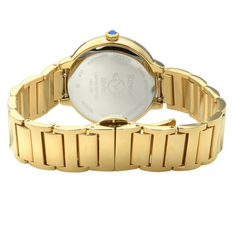 Gevril,Rome 36mm,36mm,Stainless Steel,White,Quartz,Sapphire,Round,12202B