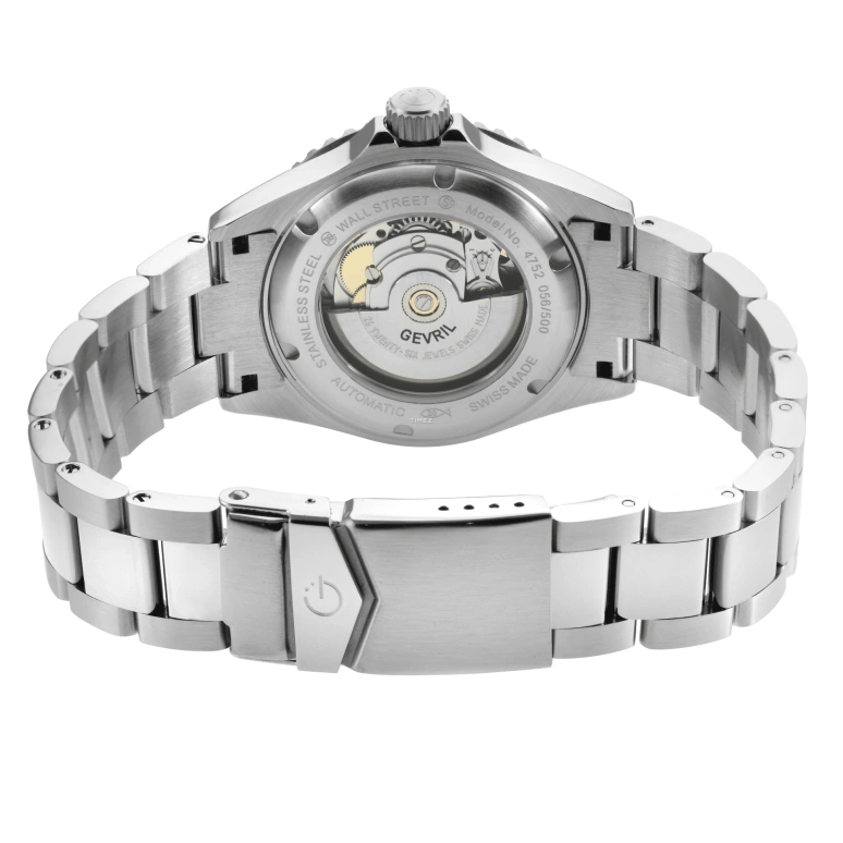 Gevril,Wall Street 39mm,39mm,Stainless Steel,Grey,Automatic,Day,38hours,4752B