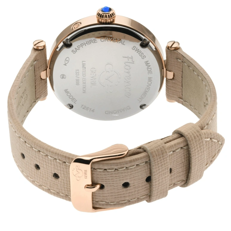 Gevril,Florence 36mm,36mm,Stainless Steel,White,Quartz,Moonphase,Month,Date,12514,12514.L