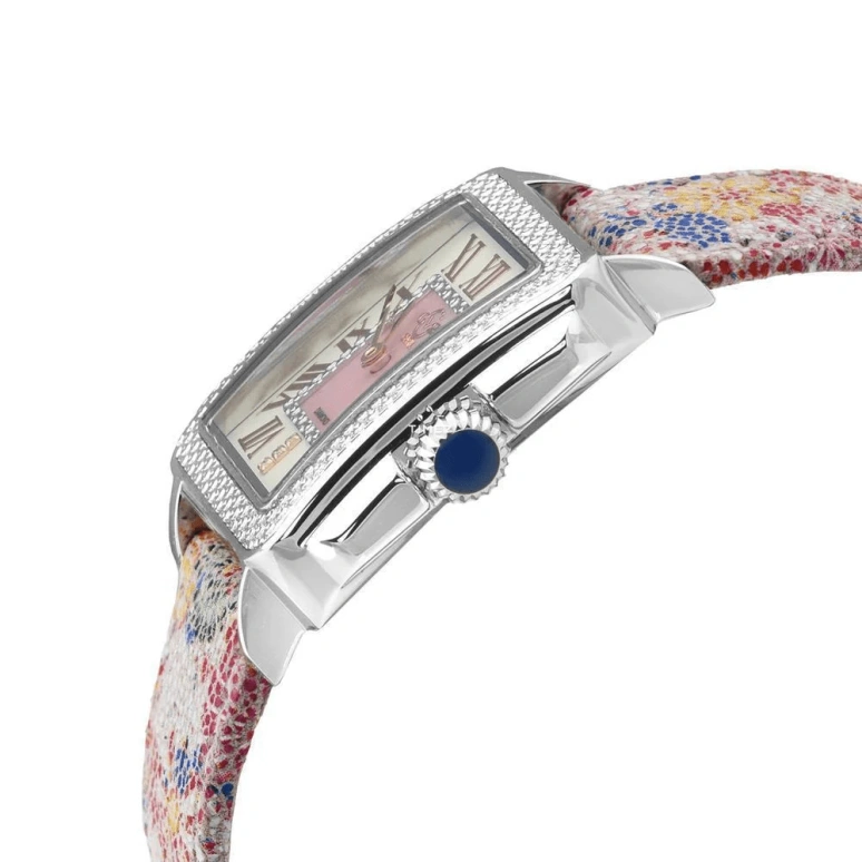 Gevril,Padova 27.50mm,27.50mm,Stainless Steel,Dual,White,Pink,Quartz,Sapphire,Rectangular,12302F