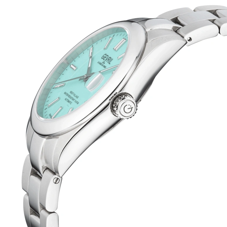 Gevril,West Village 40mm,40mm,Stainless Steel,Ice Blue,Automatic,Day,38hours,48913