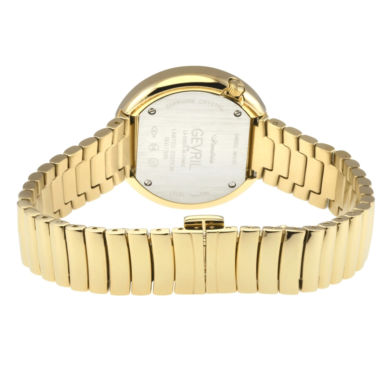 Gevril,Gandria 36mm,36mm,Stainless Steel,White,Quartz,Sapphire,Round,12121B