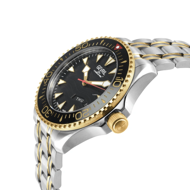 Gevril,Hudson Yards 43mm,43mm,Stainless Steel,Black,Automatic,Date,Day,48832B
