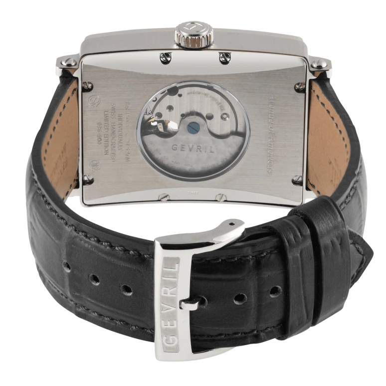 Gevril,Avenue of Americas 44mm,44mm,Stainless Steel,White,Automatic,Day,38hours,15005,15005-2