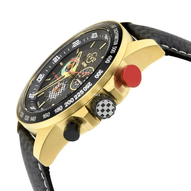Gevril,Scuderia 45mm,45mm,Stainless Steel,Black,Quartz,Chronograph,Day,Dule Time,Alarm,Sapphire,Crystal Glass,Round,9922