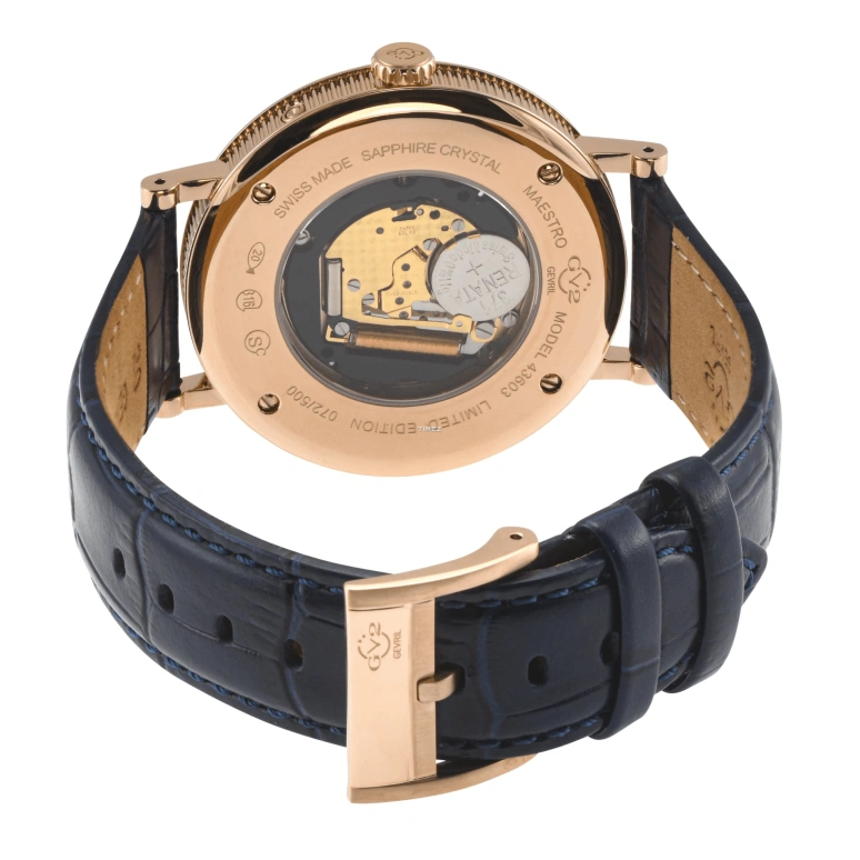 Gevril,Maestro 48mm,48mm,Stainless Steel,White,Quartz,Moonphase,Month,Date,Day,Sapphire,Round,43603