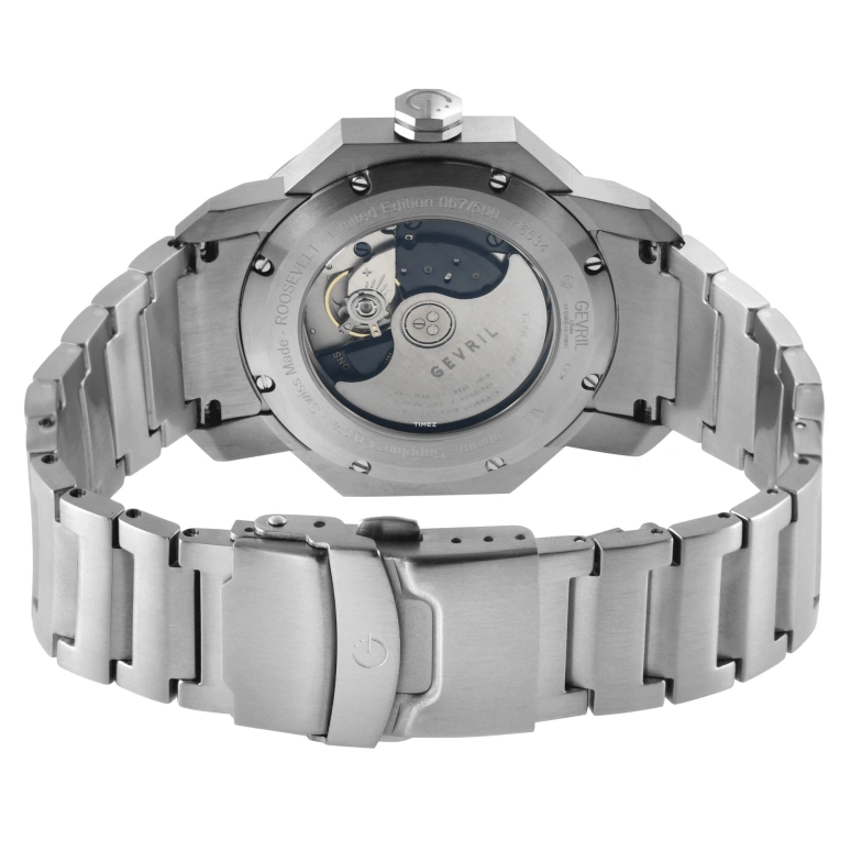 Gevril,Roosevelt 43mm,43mm,Titanium,Blue,Automatic,Day,Sapphire,46534B