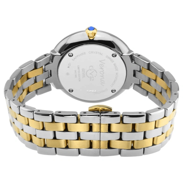 Gevril,Verona 37mm,37mm,Stainless Steel,White,Quartz,Day,Sapphire,12903B