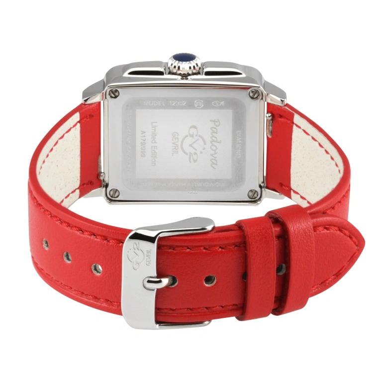Gevril,Padova 27mm,27mm,Stainless Steel,Dual,Pink,White,Quartz,Sapphire,Rectangular,12302,12302-V8