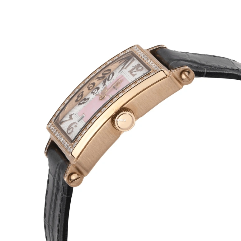 Gevril,Avenue of Americas 33x25mm,33x25mm,Stainless Steel,Pink,Quartz,Day,Sapphire,Crystal Glass,7345RL