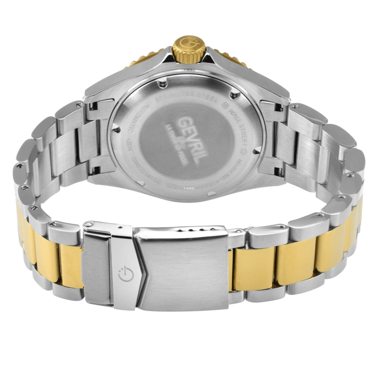 Gevril,Wall Street 43mm,43mm,Stainless Steel,Black,Automatic,Day,38hours,41855A