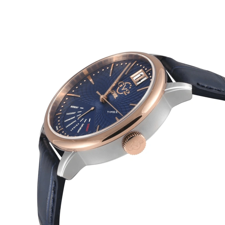 Gevril,Rovescio 42mm,42mm,Stainless Steel,Blue,Quartz,Date,Big Date,Retrograde,56215