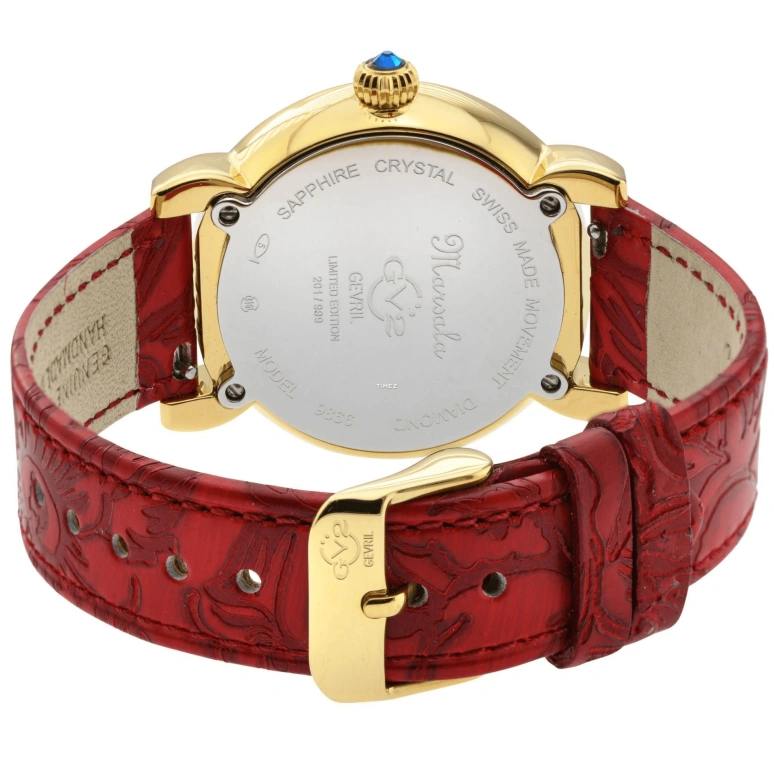 Gevril,Marsala 37mm,37mm,Stainless Steel,White,Quartz,Sapphire,Crystal Glass,Round,9866