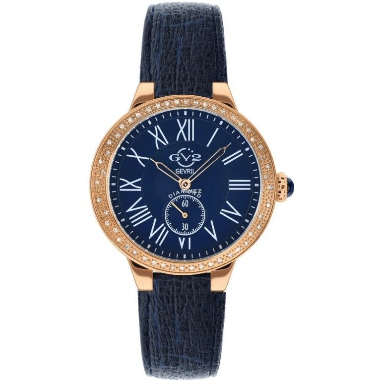 Gevril,Astor 40mm,40mm,Rose Gold,Blue,Quartz,Sapphire,Crystal Glass,Round,9109,9109-V1