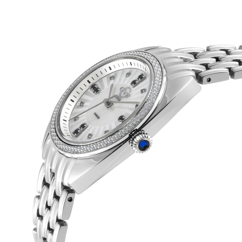 Gevril,Palermo 36mm,36mm,Stainless Steel,Silver,White,Quartz,Sapphire,Round,13101B