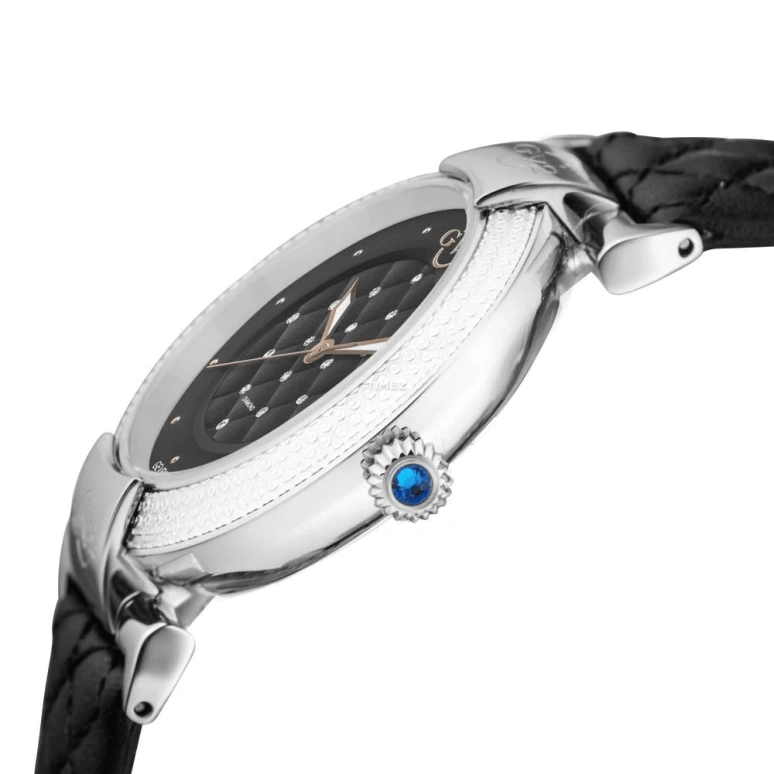 Gevril,Berletta 37mm,37mm,Stainless Steel,Black,Quartz,Day,Sapphire,1500,1500.7-V7