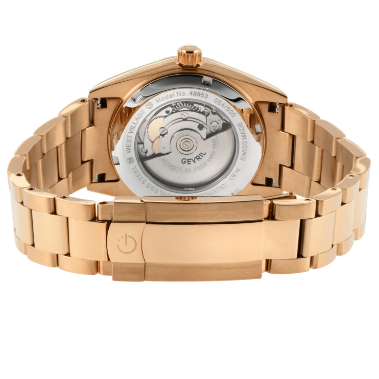 Gevril,West Village 40mm,40mm,Stainless Steel,Brown,Automatic,Date,Day,48953B