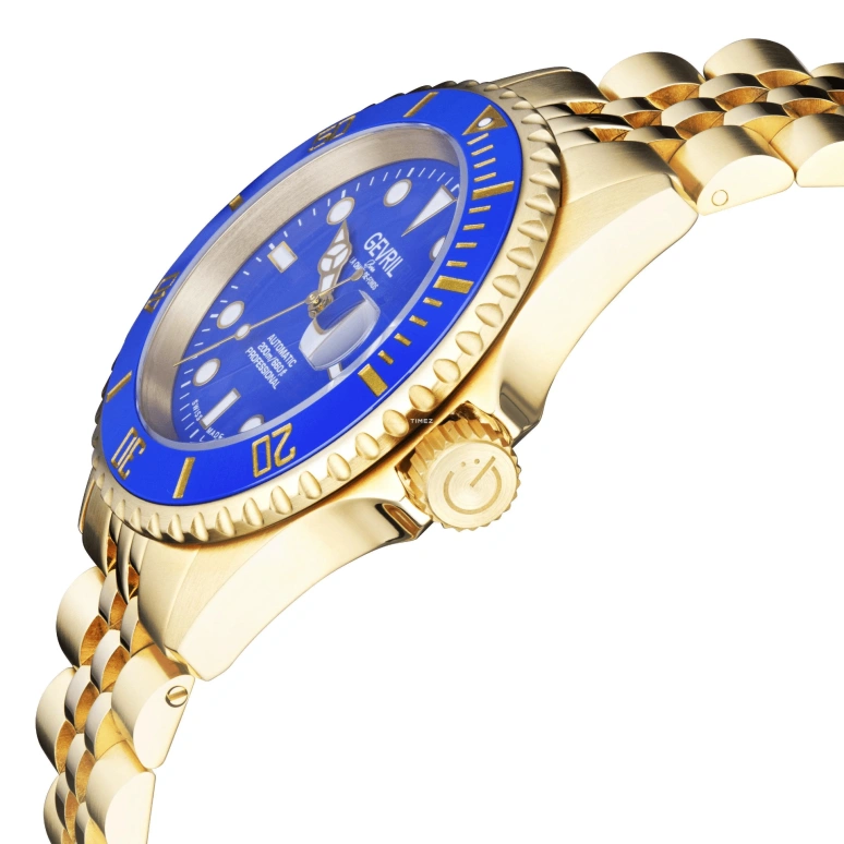 Gevril,Wall Street 43mm,43mm,Stainless Steel,Blue,Automatic,Day,38hours,4854B
