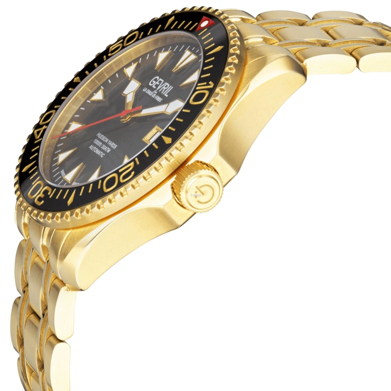 Gevril,Hudson Yards 43mm,43mm,Stainless Steel,Black,Automatic,Day,38hours,48804