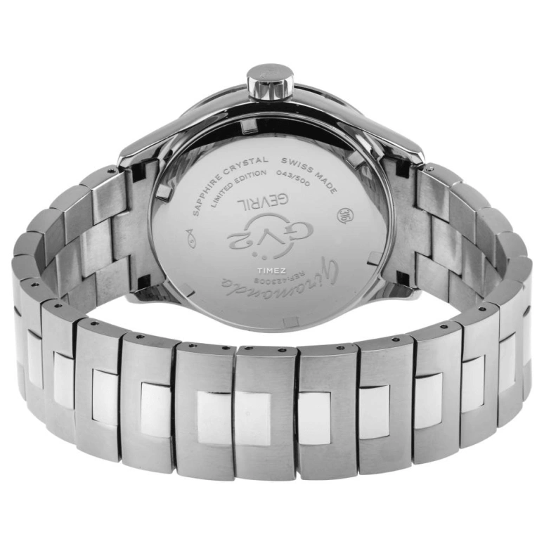 Gevril,Giromondo 42mm,42mm,Stainless Steel,Black,Quartz,Day,Dule Time,42300B