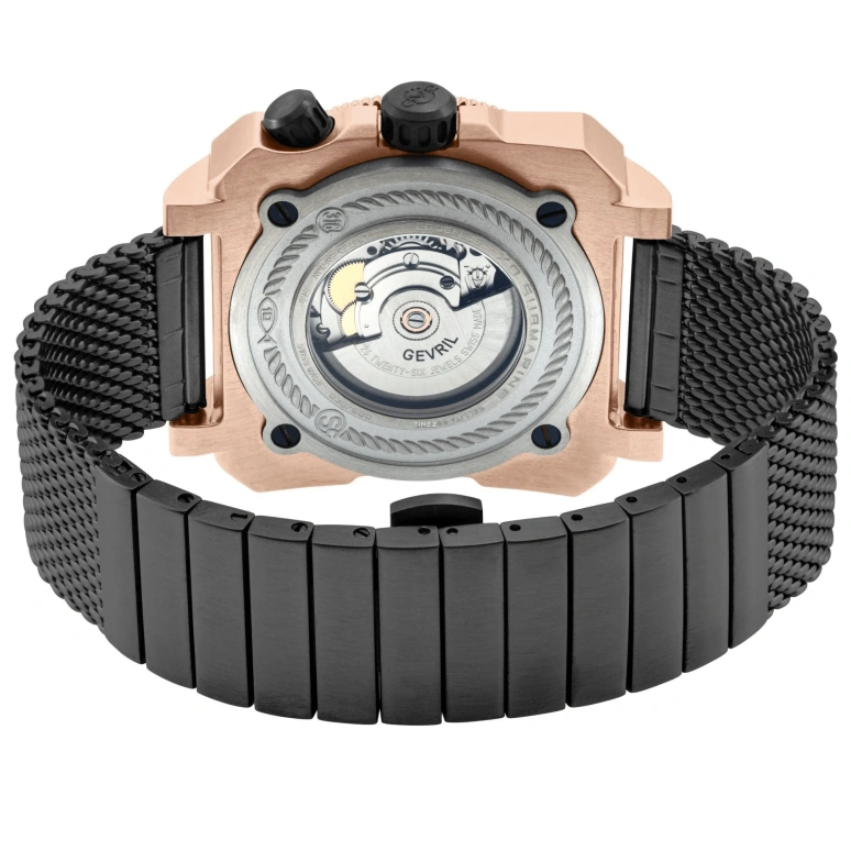 Gevril,XO Submarine 44mm,44mm,Stainless Steel,Olive Green,Automatic,Day,Dule Time,4543B