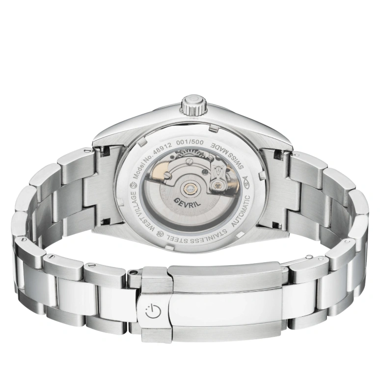 Gevril,West Village 40mm,40mm,Stainless Steel,Red,Automatic,Day,38hours,48912