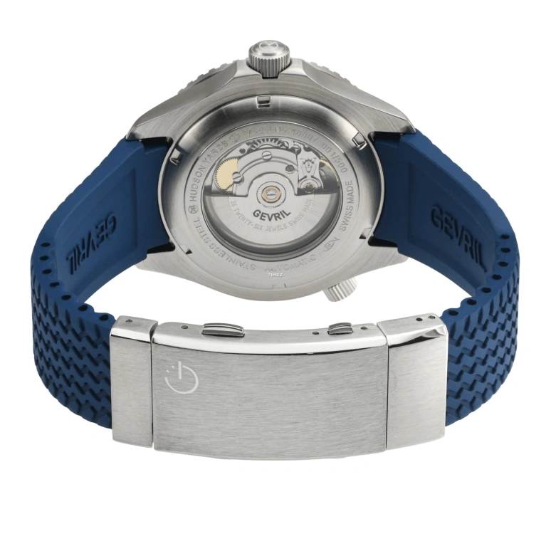 Gevril,Hudson Yards 43mm,43mm,Stainless Steel,Blue,Automatic,Day,38hours,48807R
