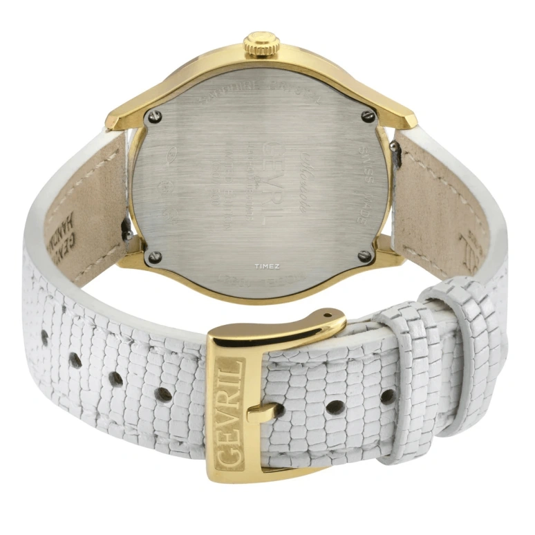 Gevril,Morcote 36mm,36mm,Stainless Steel,White,Quartz,Sapphire,Crystal Glass,Cushion,10221