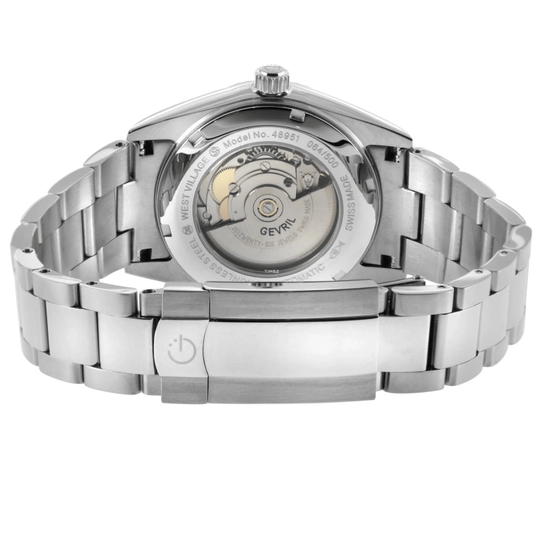 Gevril,West Village 40mm,40mm,Stainless Steel,White,Automatic,Date,Day,48951B