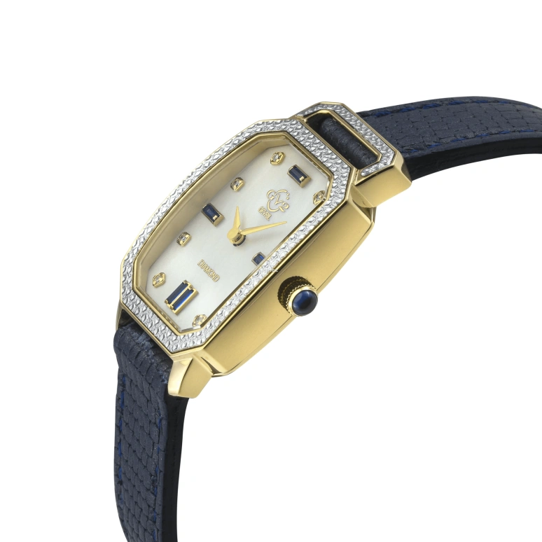 Gevril,Pavia 25mm,25mm,Stainless Steel,White,Quartz,Sapphire,Crystal Glass,Octagon,13406