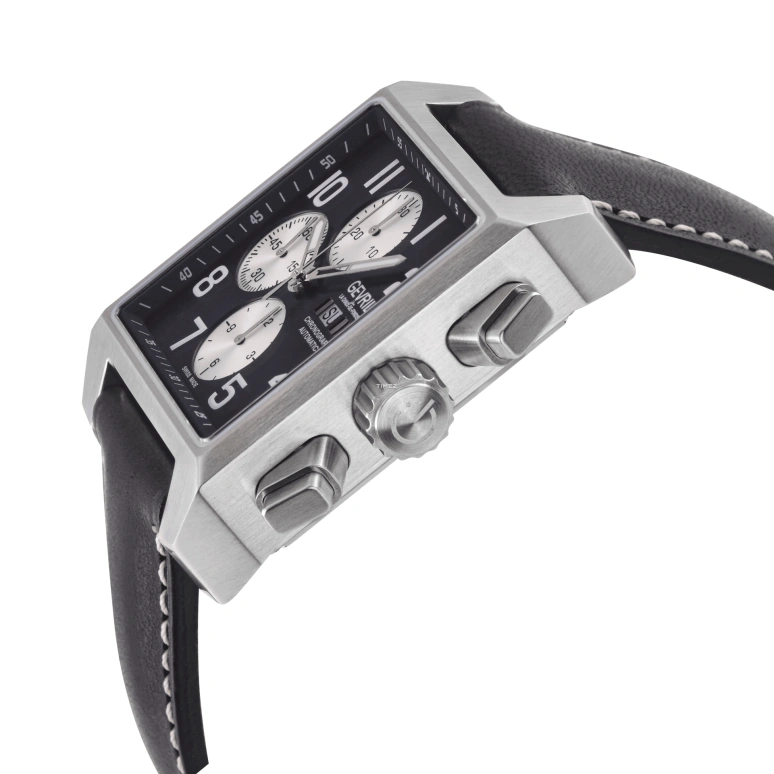 Gevril,Herald Square 38mm,38mm,Stainless Steel,Black,Automatic,Chronograph,Date,Day,44701