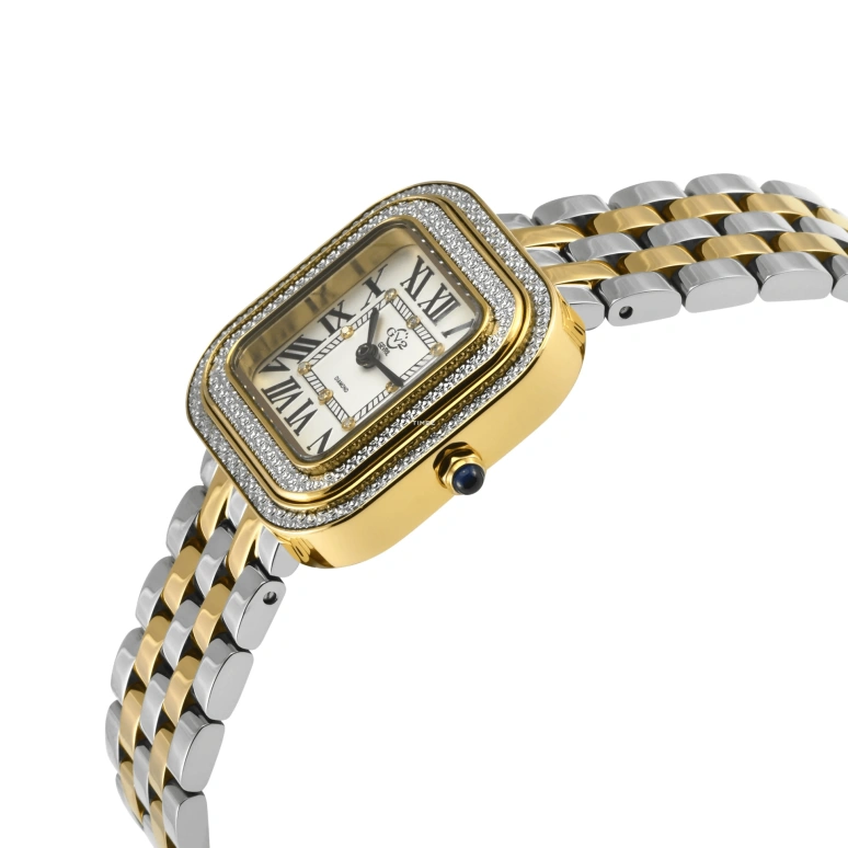 Gevril,Bellagio 30mm,30mm,Stainless Steel,Silver White,Quartz,Sapphire,Square,12133B
