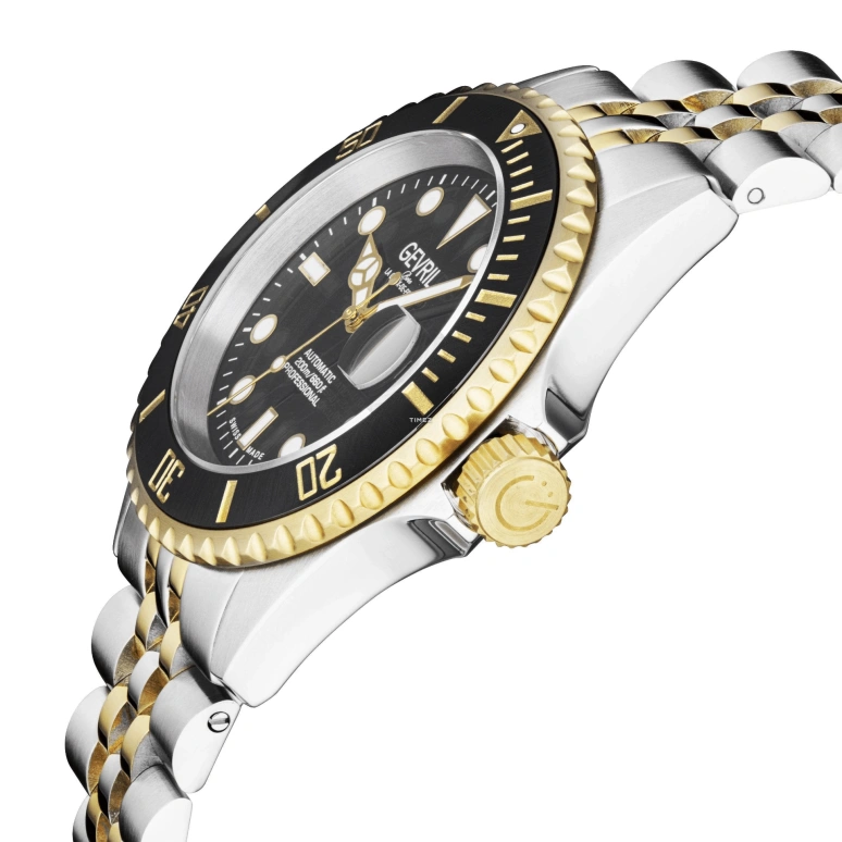 Gevril,Wall Street 43mm,43mm,Stainless Steel,Black,Automatic,Day,38hours,4855B