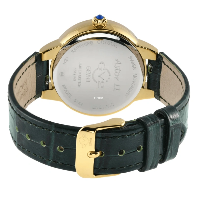 Gevril,Astor 38mm,38mm,Stainless Steel,Green,Quartz,Sapphire,Crystal Glass,Round,9144,9144-L6