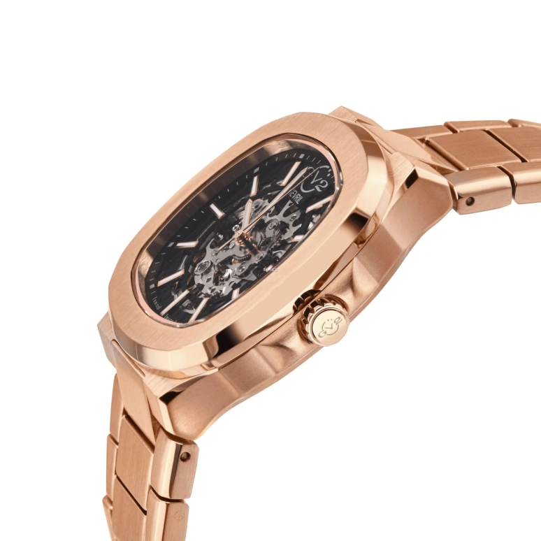 Gevril,Potente 40mm,40mm,Stainless Steel,Black,Automatic,Sapphire,Cushion,18118B