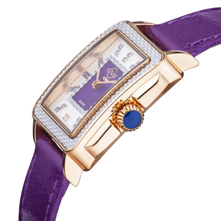 Gevril,Padova 28.50mm,28.50mm,Stainless Steel,Dual,Purple,White,Quartz,Sapphire,Rectangular,12337
