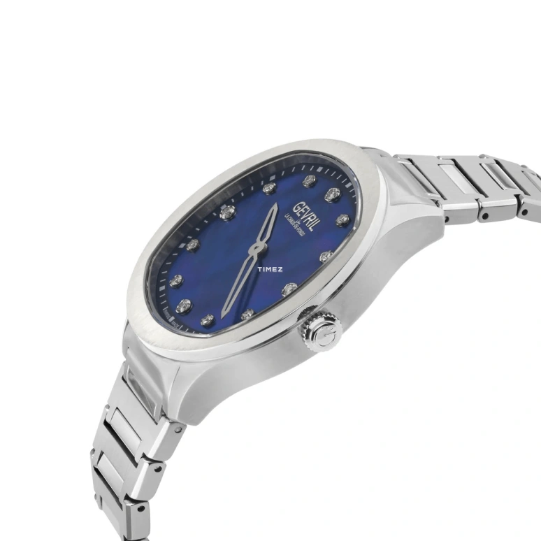 Gevril,Morcote 36mm,36mm,Stainless Steel,Blue,Quartz,Sapphire,Crystal Glass,Cushion,10043B