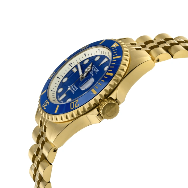 Gevril,Wall Street 43mm,43mm,Stainless Steel,Blue,Automatic,Day,38hours,41854B