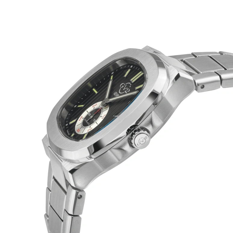 Gevril,Potente 40mm,40mm,Stainless Steel,Black,Automatic,Day,Sapphire,18301B