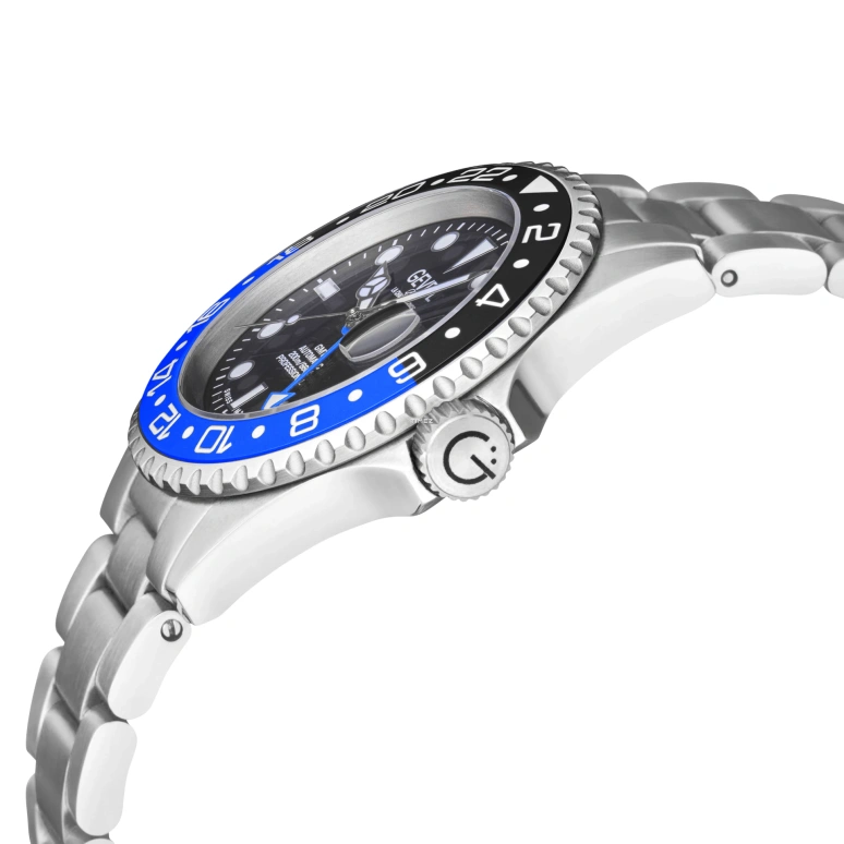 Gevril,Wall Street 43mm,43mm,Stainless Steel,Black,Automatic,Day,Dule Time,4953A