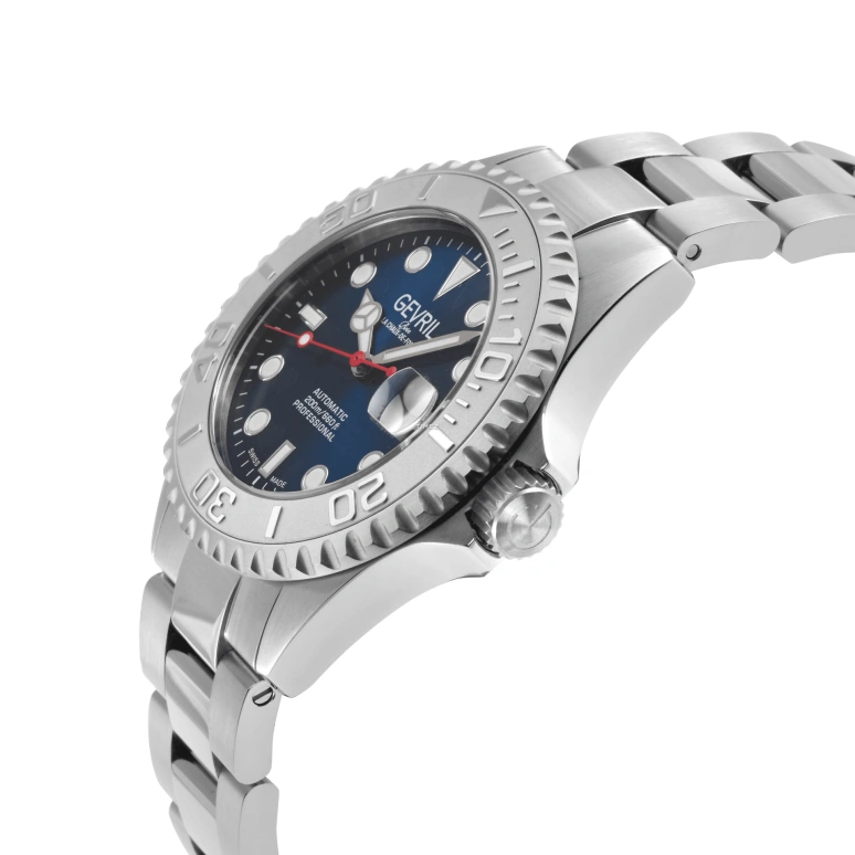 Gevril,Wall Street 39mm,39mm,Stainless Steel,Blue,Automatic,Day,38hours,4751B