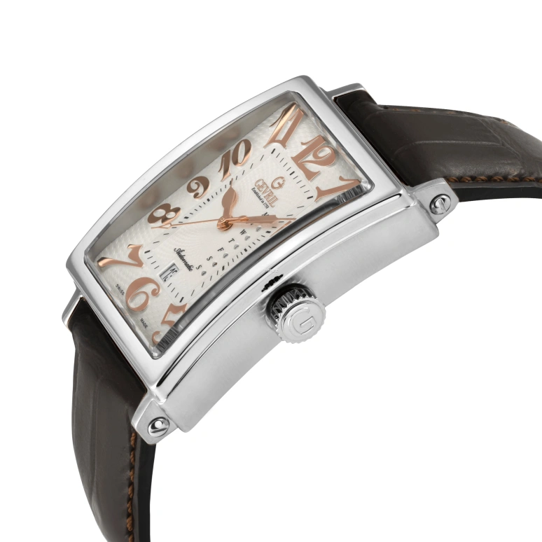 Gevril,Avenue of Americas 44mm,44mm,Stainless Steel,White,Automatic,Date,Day,15010