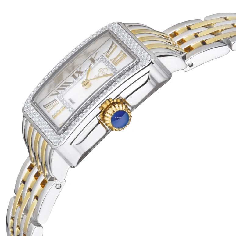 Gevril,Padova 28.50mm,28.50mm,Stainless Steel,Dual,White,Quartz,Sapphire,Rectangular,12304B