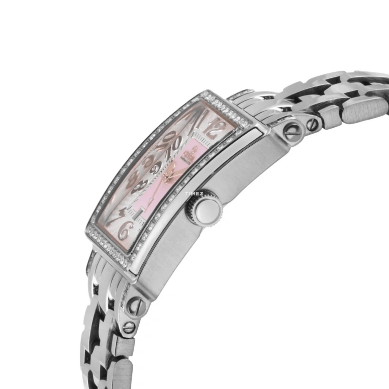 Gevril,Avenue of Americas 33x25mm,33x25mm,Stainless Steel,Pink,Quartz,Day,Sapphire,Crystal Glass,7245RLB
