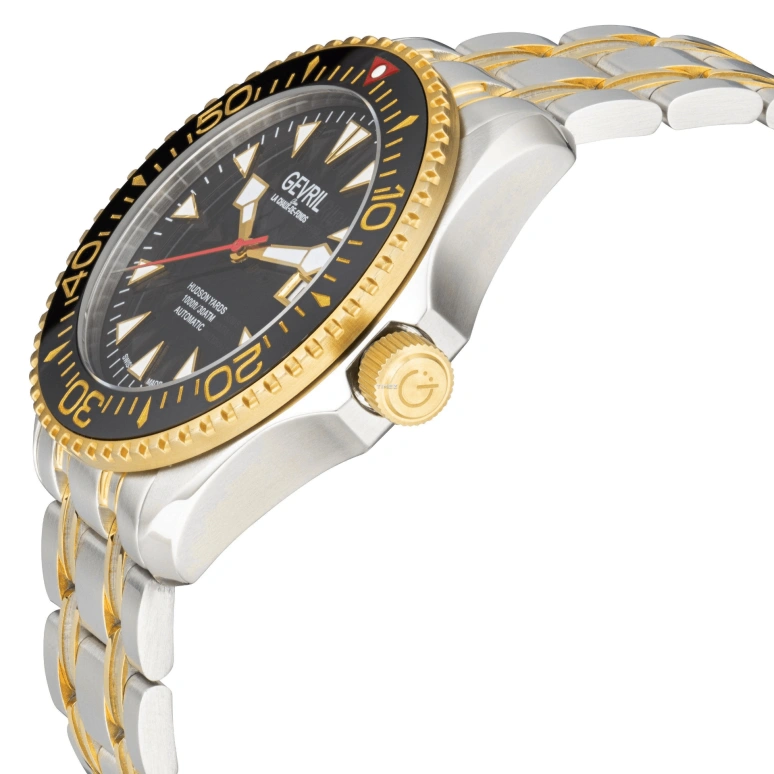 Gevril,Hudson Yards 43mm,43mm,Stainless Steel,Black,Automatic,Day,38hours,48802